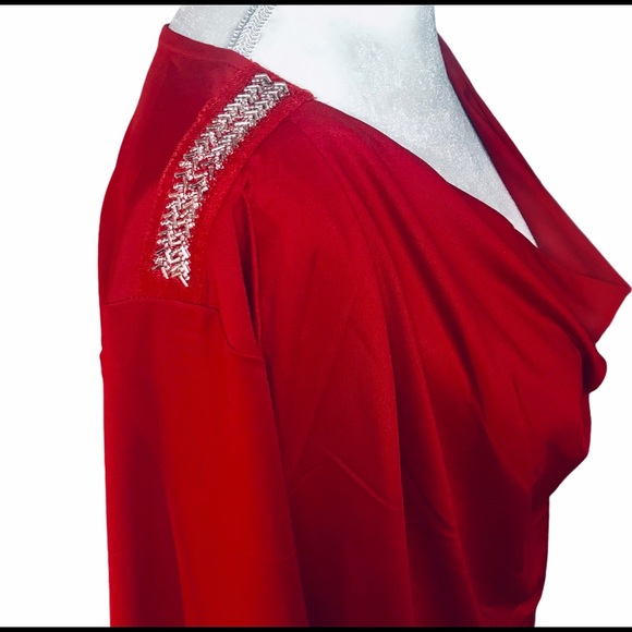Design History red top with drape neckline size 3X - Picture 4 of 6